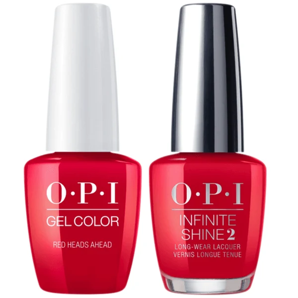 OPI GelColor + Infinite Shine Red Heads Ahead #U13
