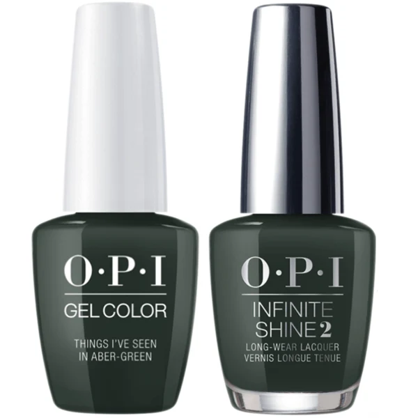 OPI GelColor + Infinite Shine Things I've Seen In Aber-Green #U15