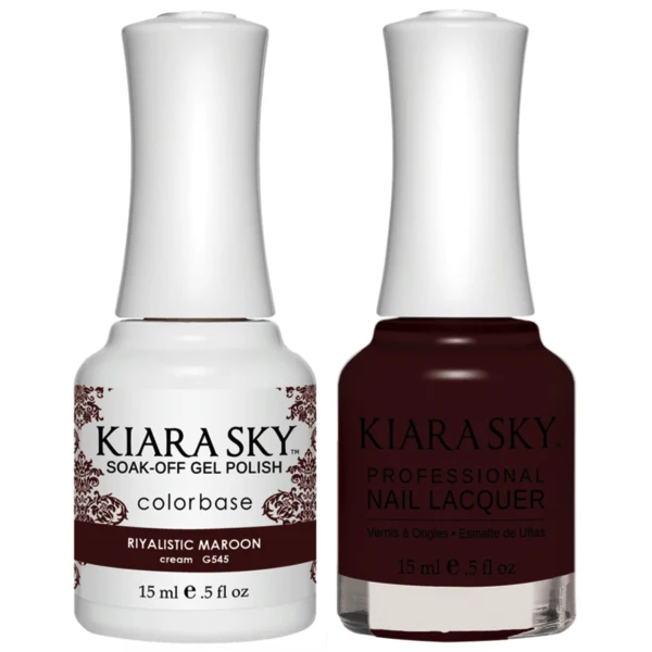 Kiara Sky Gel + Matching Lacquer - Riyalistic Maroon #545