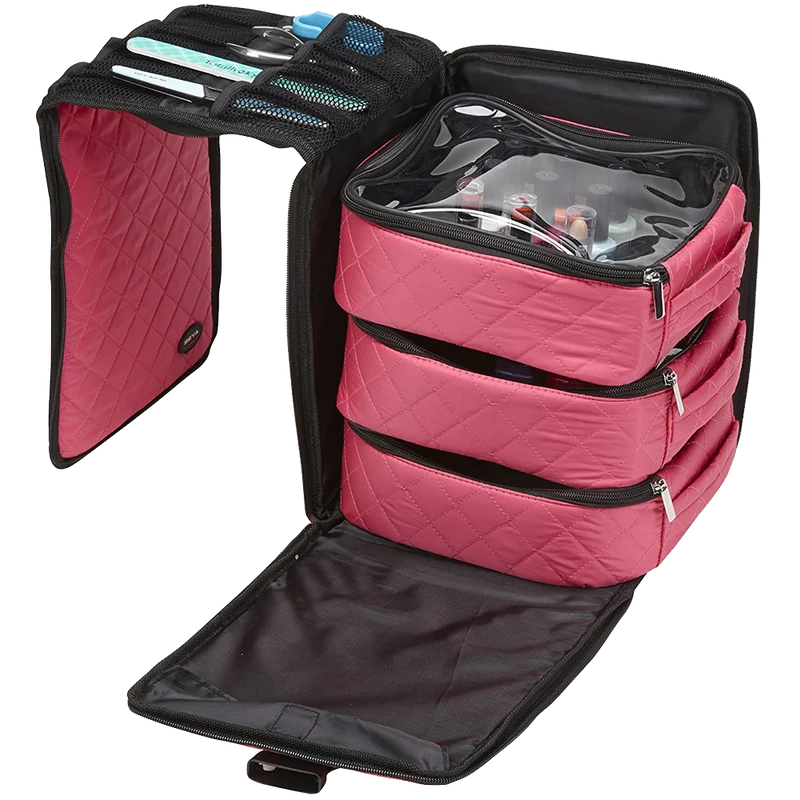 Seya 3 Piece Black Foldout Nail Polish Storage Station Set Holds 75 Bottles