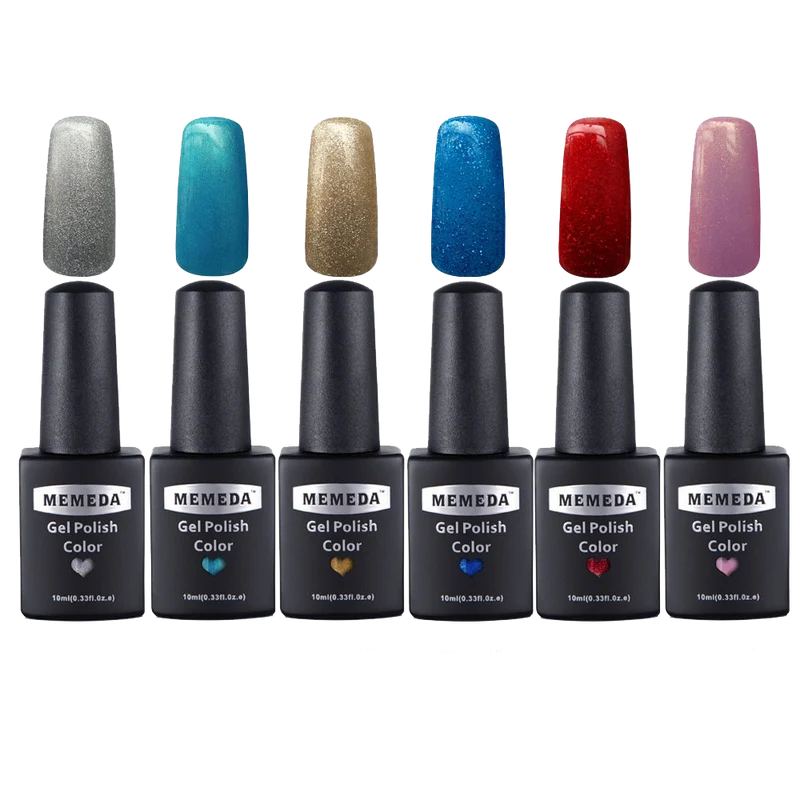 Memeda 6pc Color Gel Nail Art Polish Uv Led Light Manicure Set