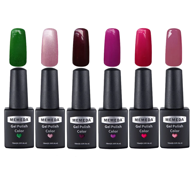Memeda 6pc Color Gel Nail Art Polish Uv Led Light Manicure Set