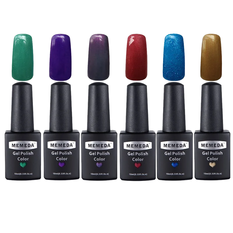 Memeda 6pc Color Gel Nail Art Polish Uv Led Light Manicure Set