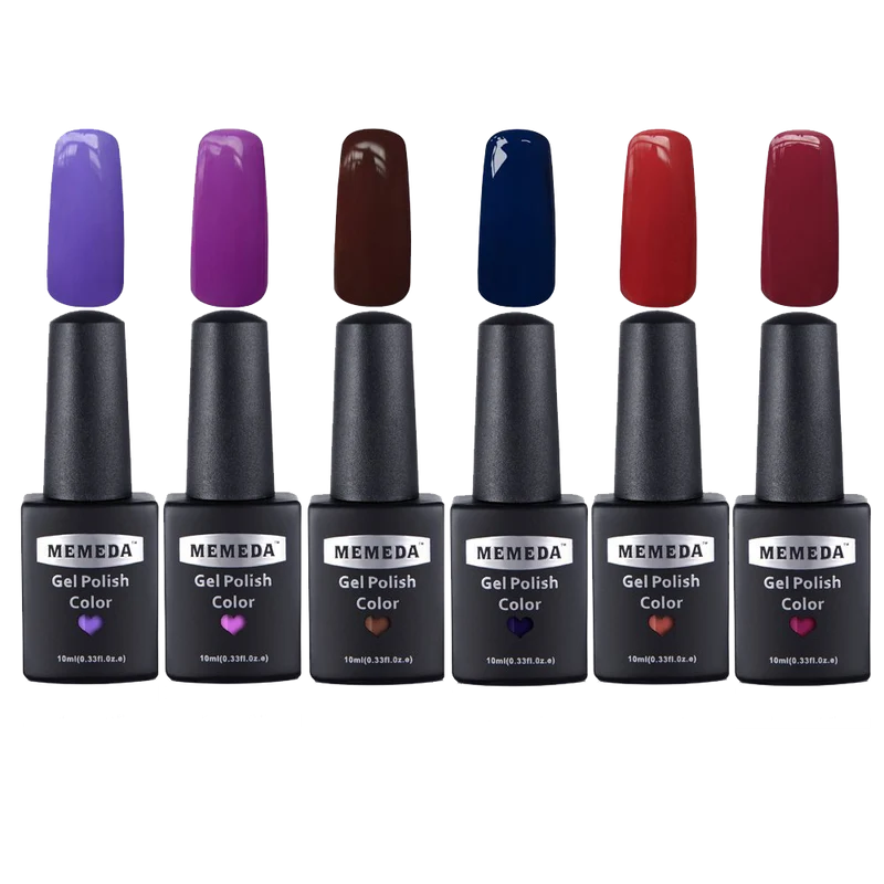 Memeda 6pc Color Gel Nail Art Polish Uv Led Light Manicure Set