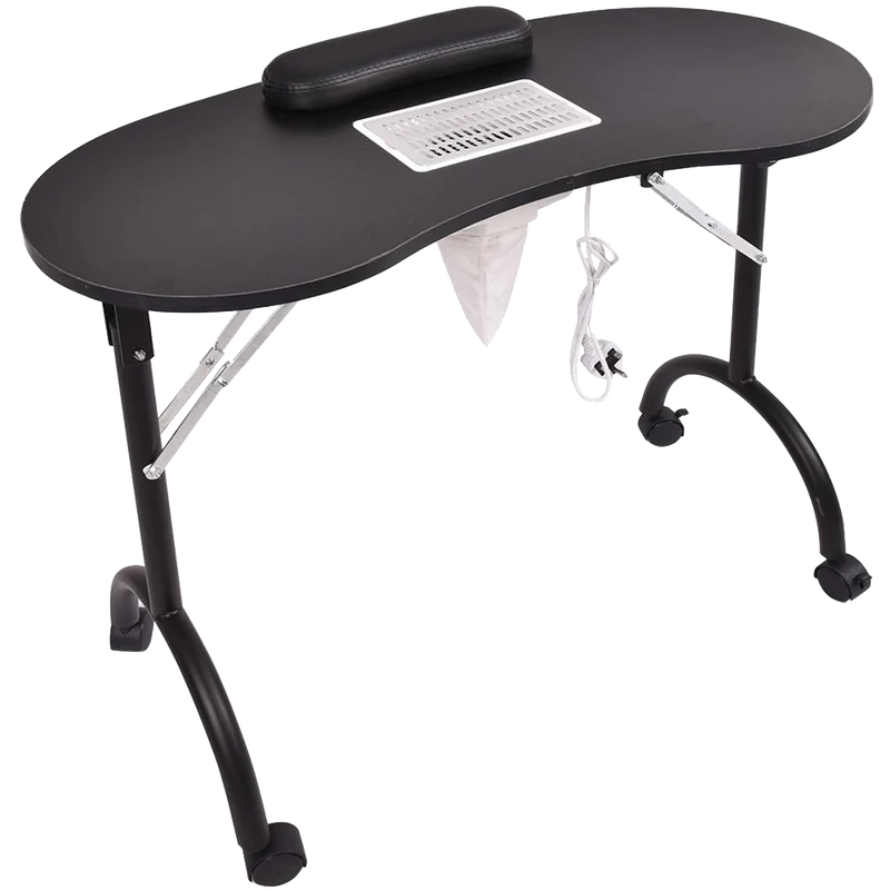 Giantex Folding Portable Vented Manicure Table Nail Desk Salon Spa With Fan &Bag