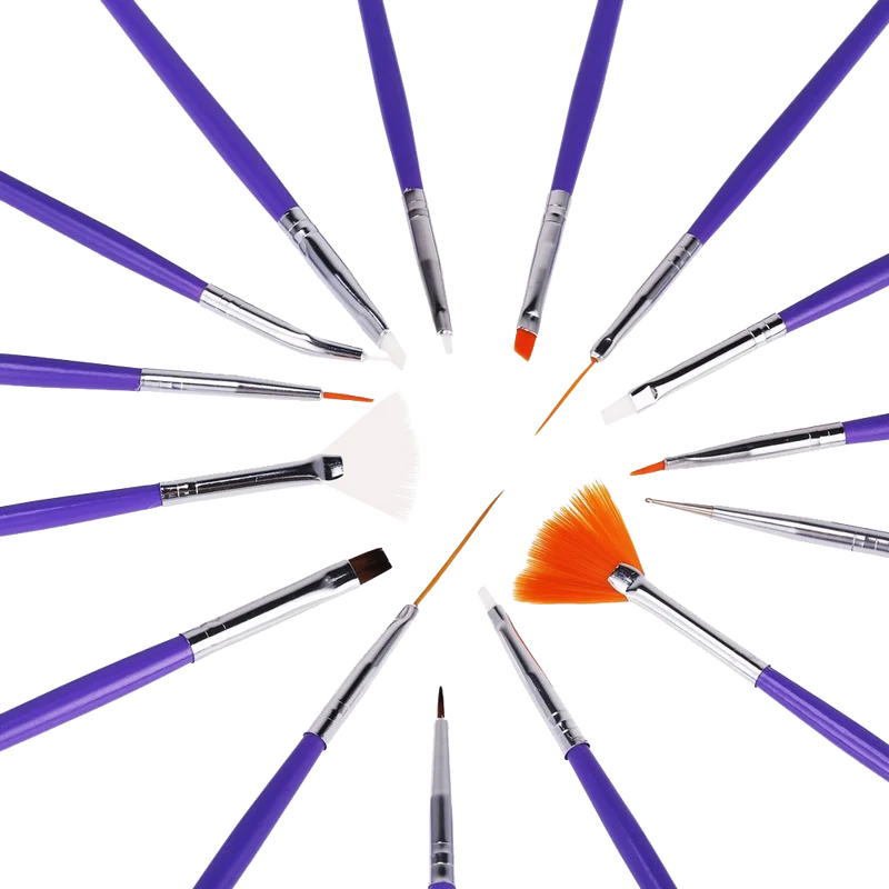 Ghb Nail Art Brushes Painting Draw Dotting Pens 24 Pieces Kit Set With Black Rollup Bag