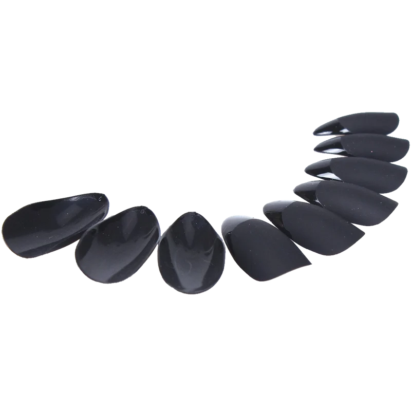 Ejiubas 24 Pcs Grey Color Matte With Glossy Finish Full Cover Talone Medium False Nail Tips
