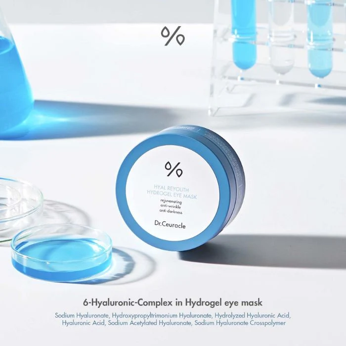 Dr. Ceuracle Hyal Reyouth Hydrogel Eye Mask 90g Deep Hydration and Refreshing Under-Eye Care 60pcs