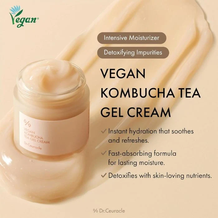 Dr. Ceuracle Vegan Kombucha Tea Gel Cream Probiotic Hydrating Detox Moisturizer 75g