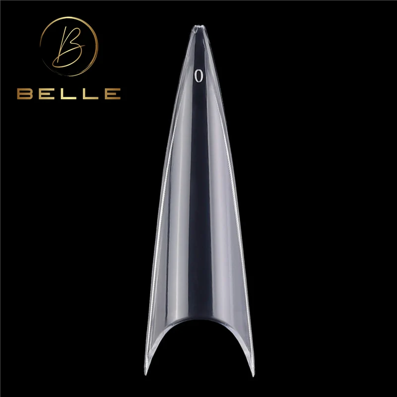 500 Premium Nail Tips - Stiletto Shaped (Clear)