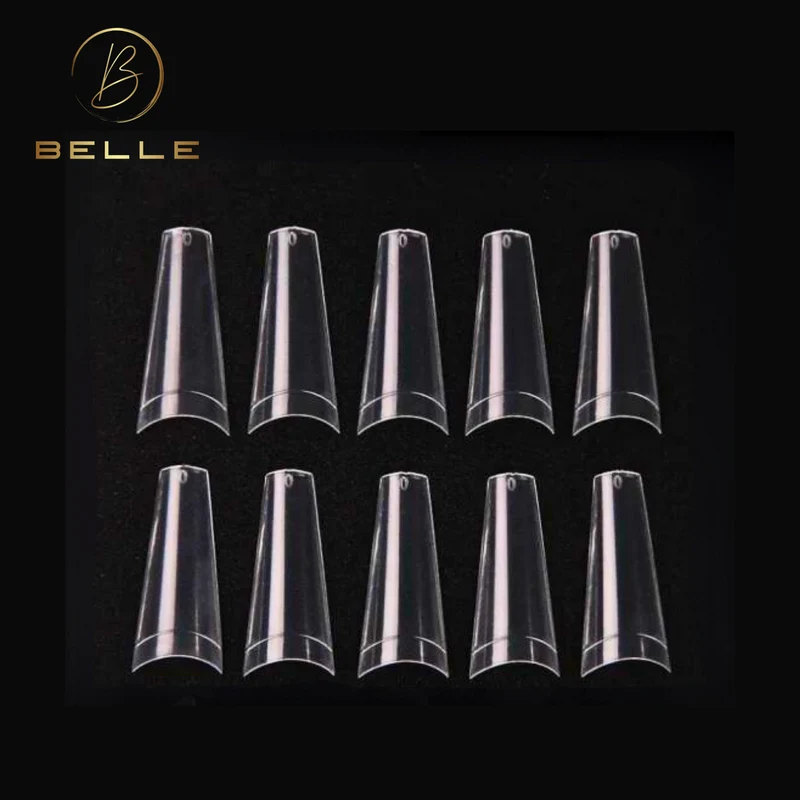 500 Premium Nail Tips - Coffin Shaped (Clear)
