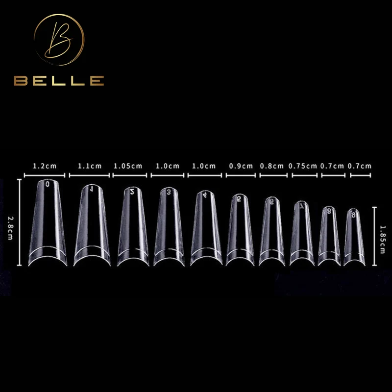 500 Premium Nail Tips - Coffin Shaped (Clear)