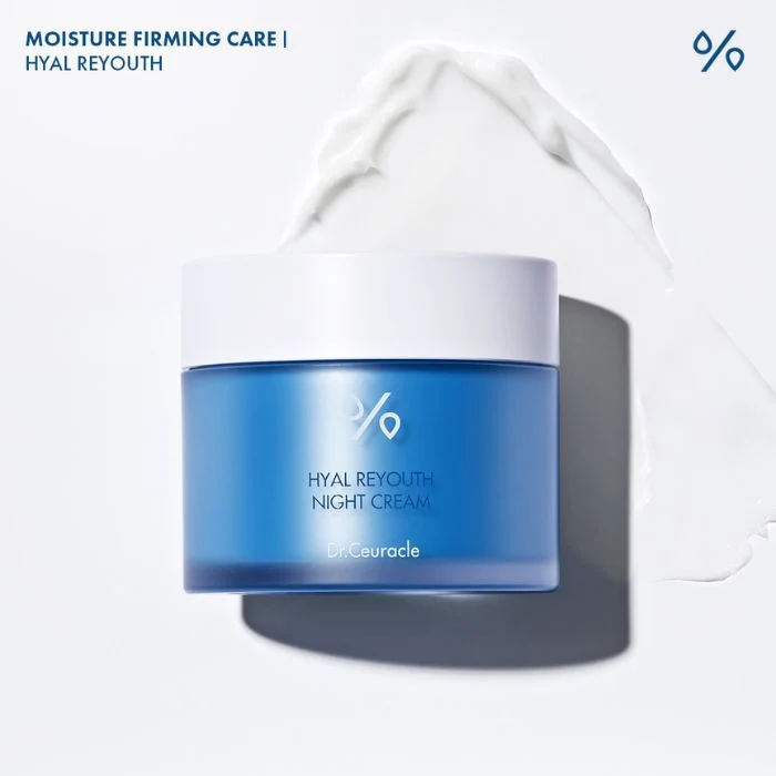 Dr. Ceuracle Hyal Reyouth Night Cream, Deep Hydration Overnight Repair Moisturizer, 60g