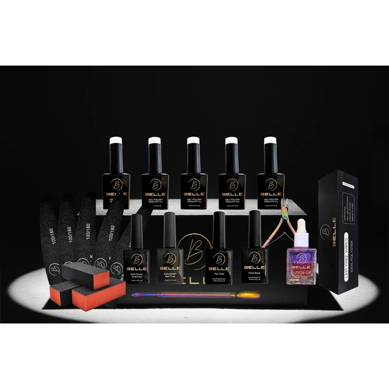 Gel Polish Essentials Set - Full-Size Colours, Prep & Tools