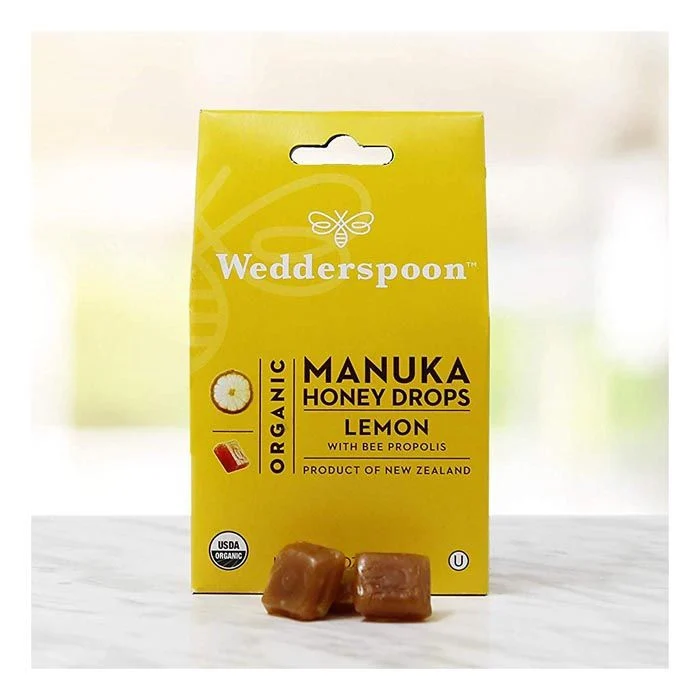 Wedderspoon Organic Manuka Honey Drops Lemon 120g 20's