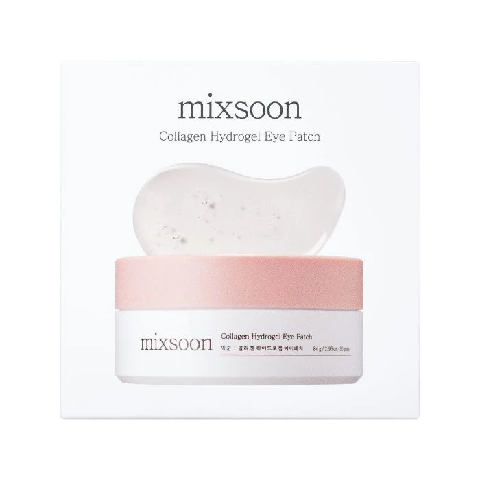 Mixsoon Collagen Hydrogel Eye Patch 84g, Hydrating, Firming, and Wrinkle-Care Patches with Peptides - 30 Pairs