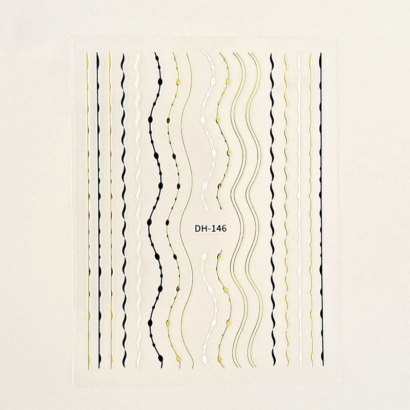 Linear & Wave Design - Nail Art Stickers