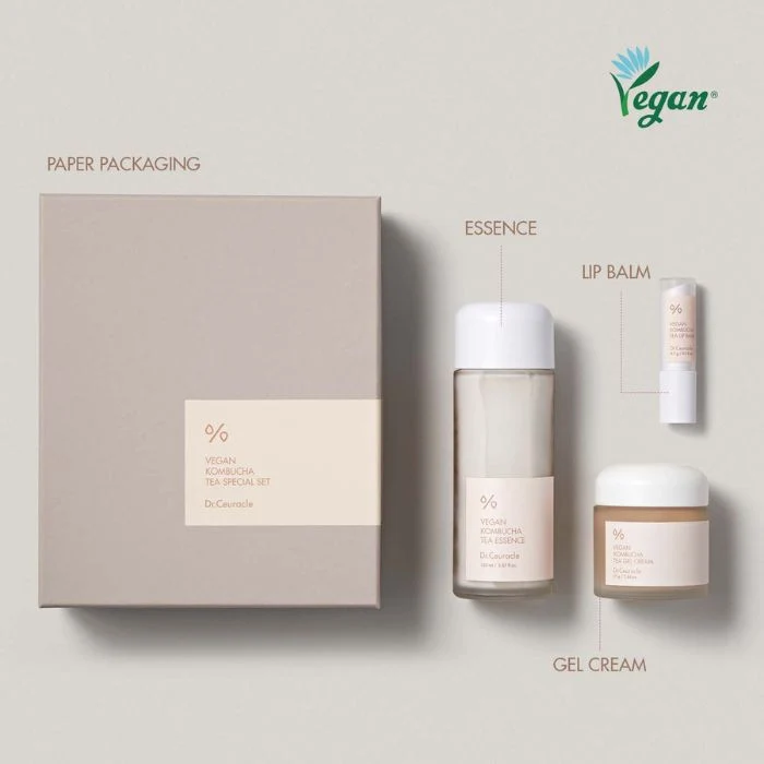 Dr. Ceuracle Vegan Kombucha Tea Special Set, Deep Hydration and Nourishing Skincare Kit