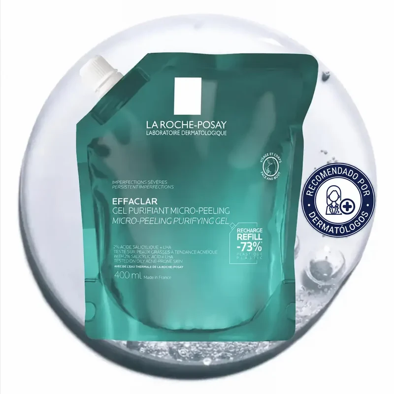 La Roche-Posay Effaclar Micro-Exfoliating Gel Refill, 400 ml