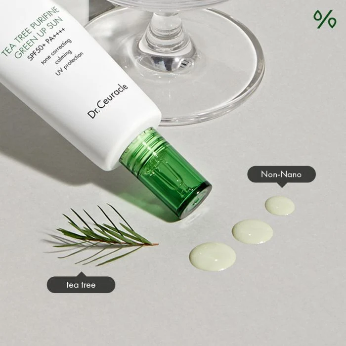 Dr. Ceuracle Tea Tree Purifine Green Up Sun (SPF50+) Calming Sunscreen - 50ml