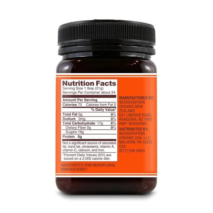 Wedderspoon Raw Monofloral Manuka Honey KF 16 - 500 g
