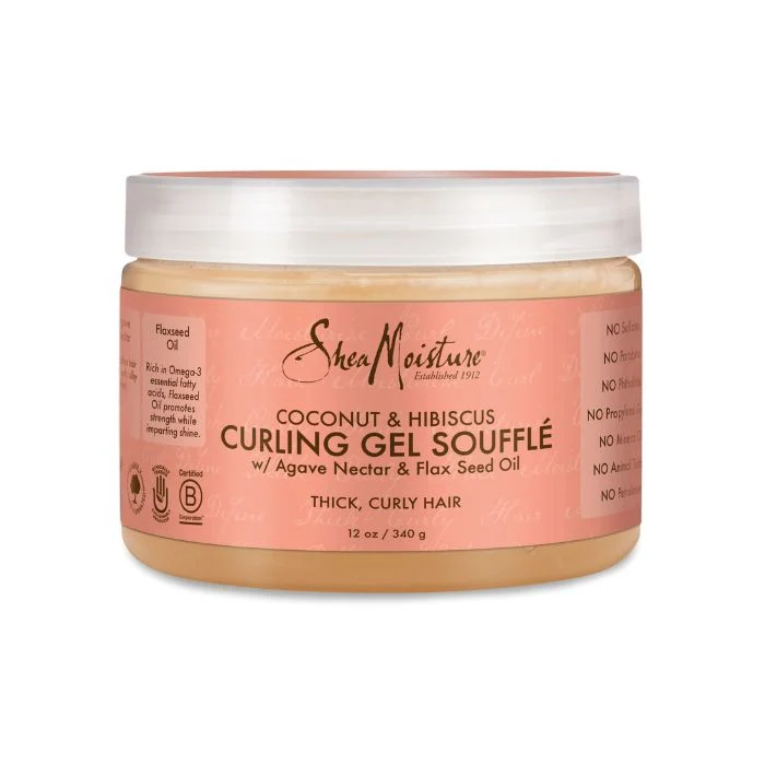 Shea Moisture Coconut & Hibiscus Curling Gel Souffle Define Hydrate and Control Frizz Naturally 340g