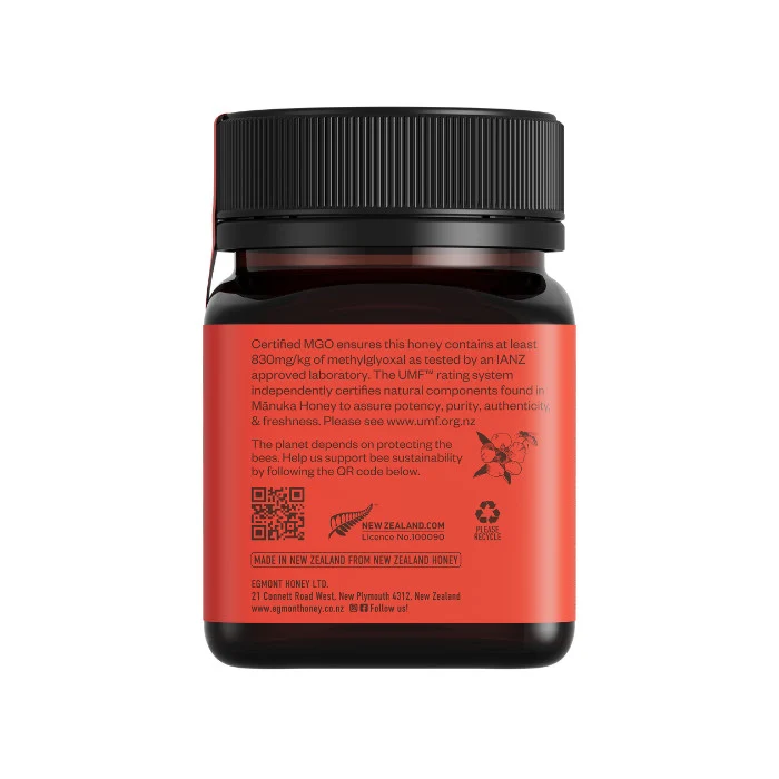 Egmont Honey Monofloral Manuka Honey 20+ UMF 830+MGO - 250g