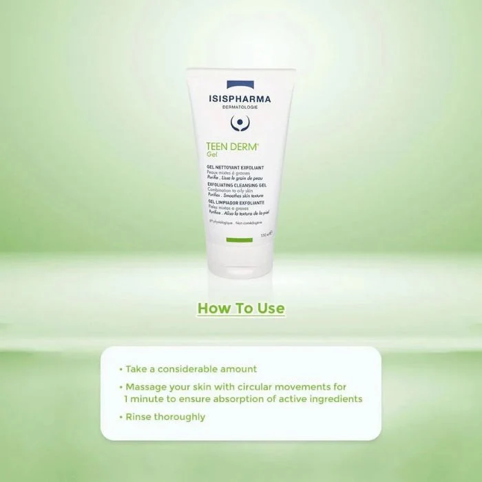 ISISPHARMA Teen Derm Gel, Purifying Exfoliating Cleanser - 150ml