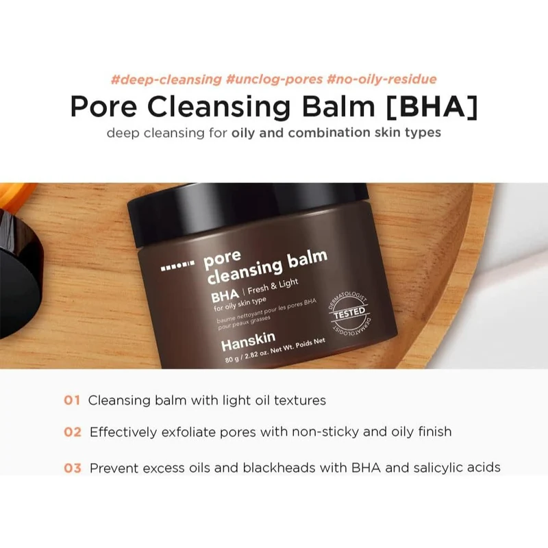Hanskin Pore Cleansing Balm BHA Fresh and Light 80g