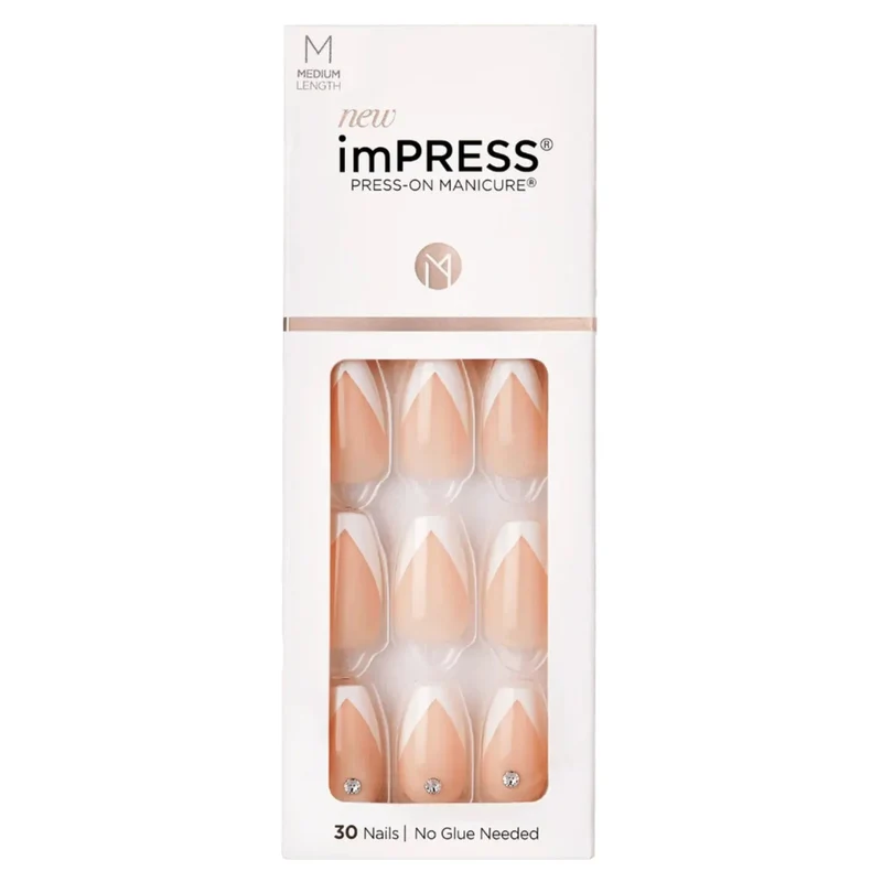 Kiss imPRESS Press On Manicure So French Medium 30's