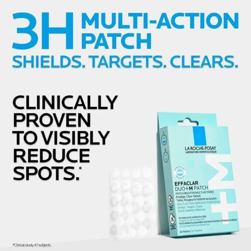 La Roche-Posay Effaclar Duo+M Patch, Multiaction Imperfection Spot Patch For Blemish, Pack of 22's