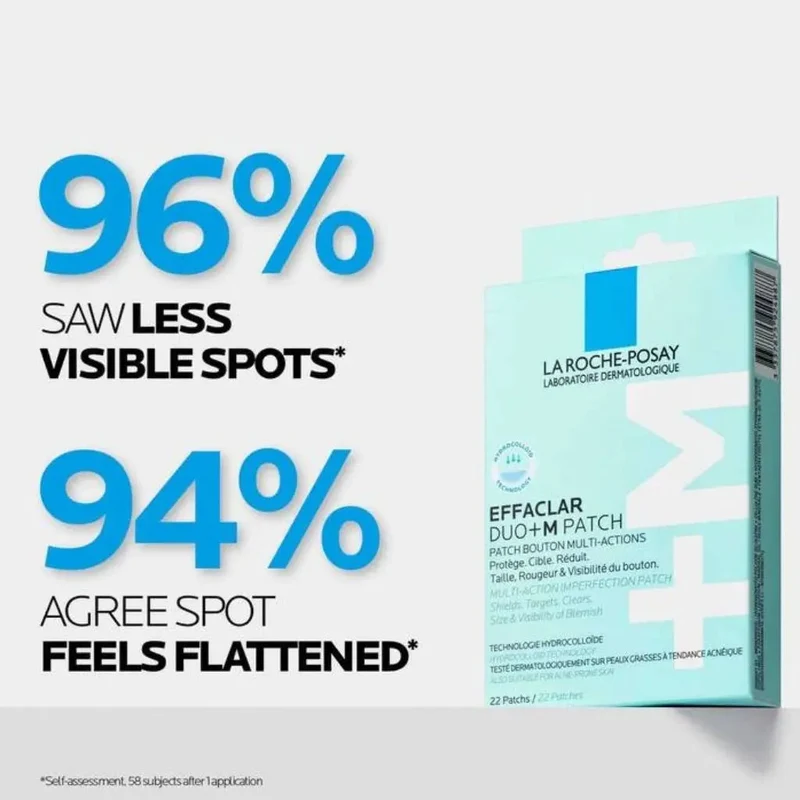 La Roche-Posay Effaclar Duo+M Patch, Multiaction Imperfection Spot Patch For Blemish, Pack of 22's