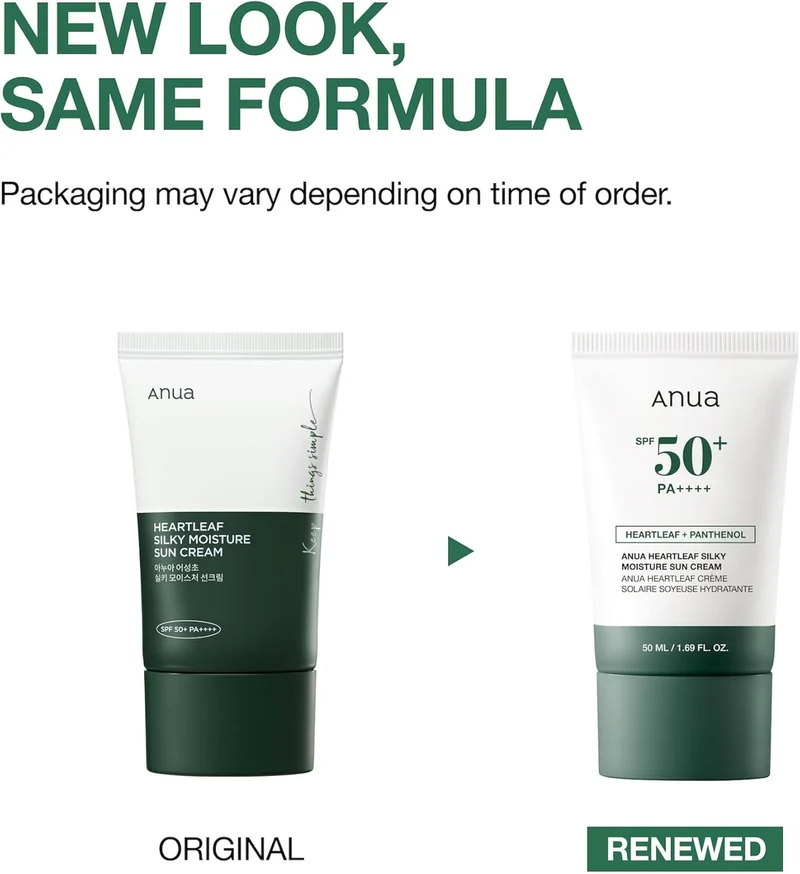 Anua Heartleaf Silky Moisture SP50+ PA++++ Sun Cream 50ml