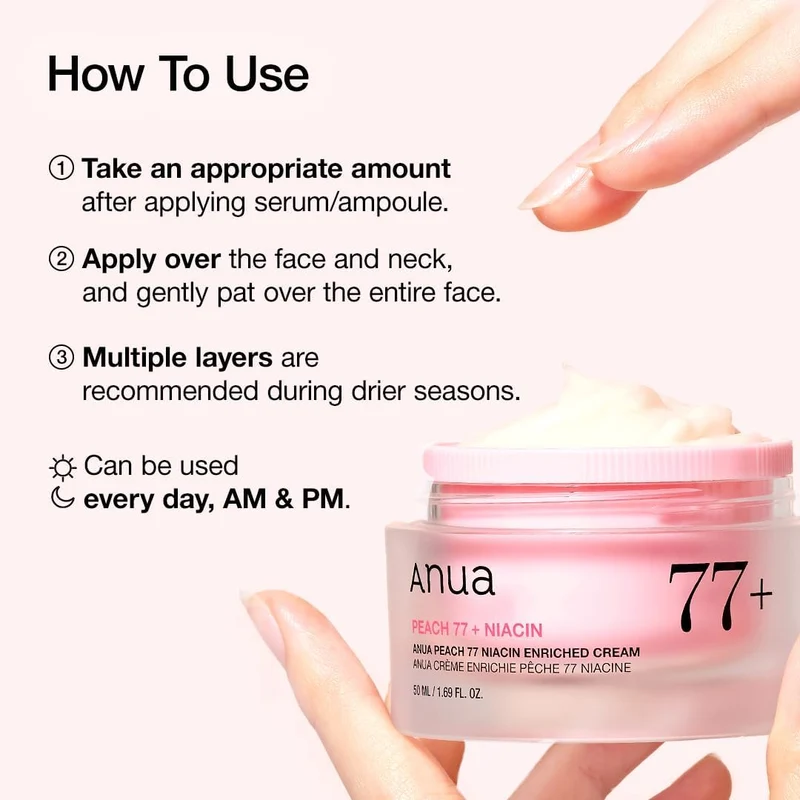 Anua Peach 77% Niacinamide Enriched Moisturizing Cream - 50ml