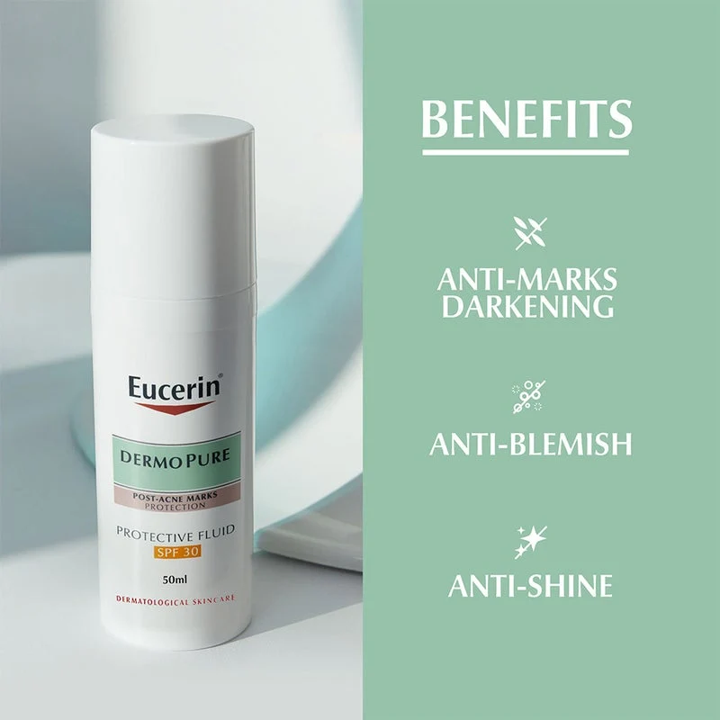 Eucerin Dermo Purifyer Post Blemish Anti-Mark SPF 30 Protective Fluid For Acne Prone Skin 50ml