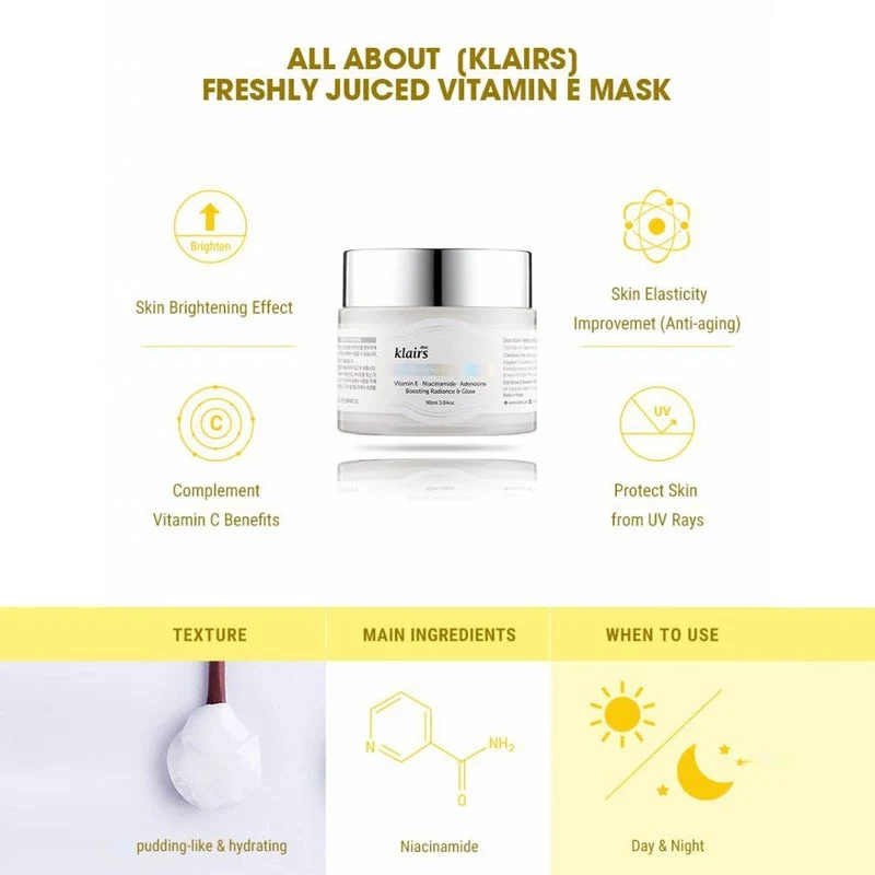 Dear Klairs Freshly Juiced Vitamin E Radiance Booster Face Mask 90ml