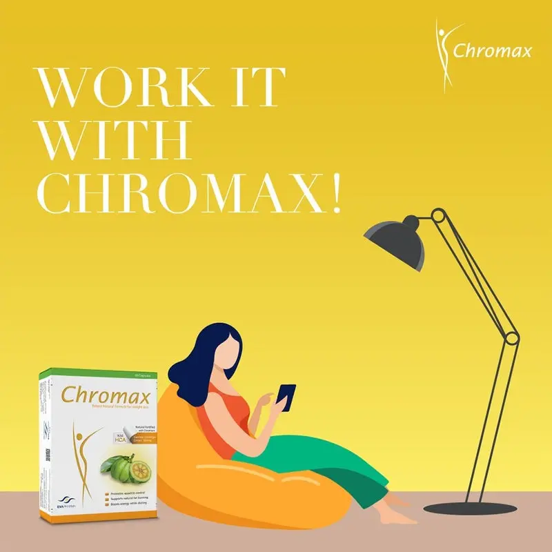 Eva Pharma Chromax Weight Loss Capsules – Garcinia Cambogia & Chromium Picolinate, 60 Capsules