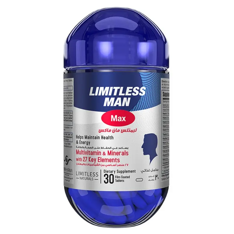 Eva Pharma Limitless Man Max Multivitamin & Minerals for Men – 30 Tablets