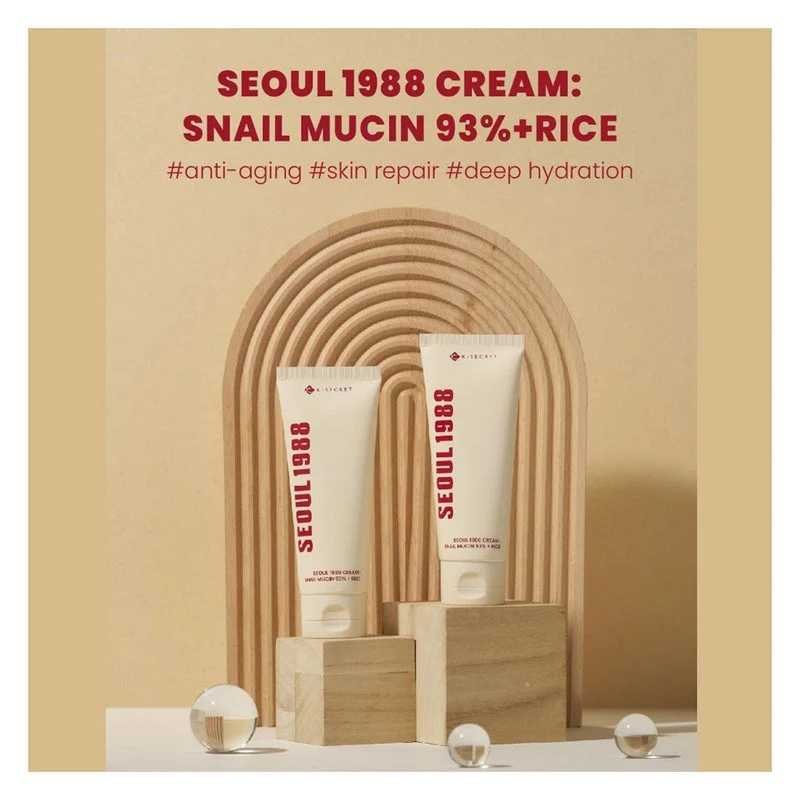 K-Secret Seoul 1988 Snail Mucin 93% + Rice Extract Cream 100ml