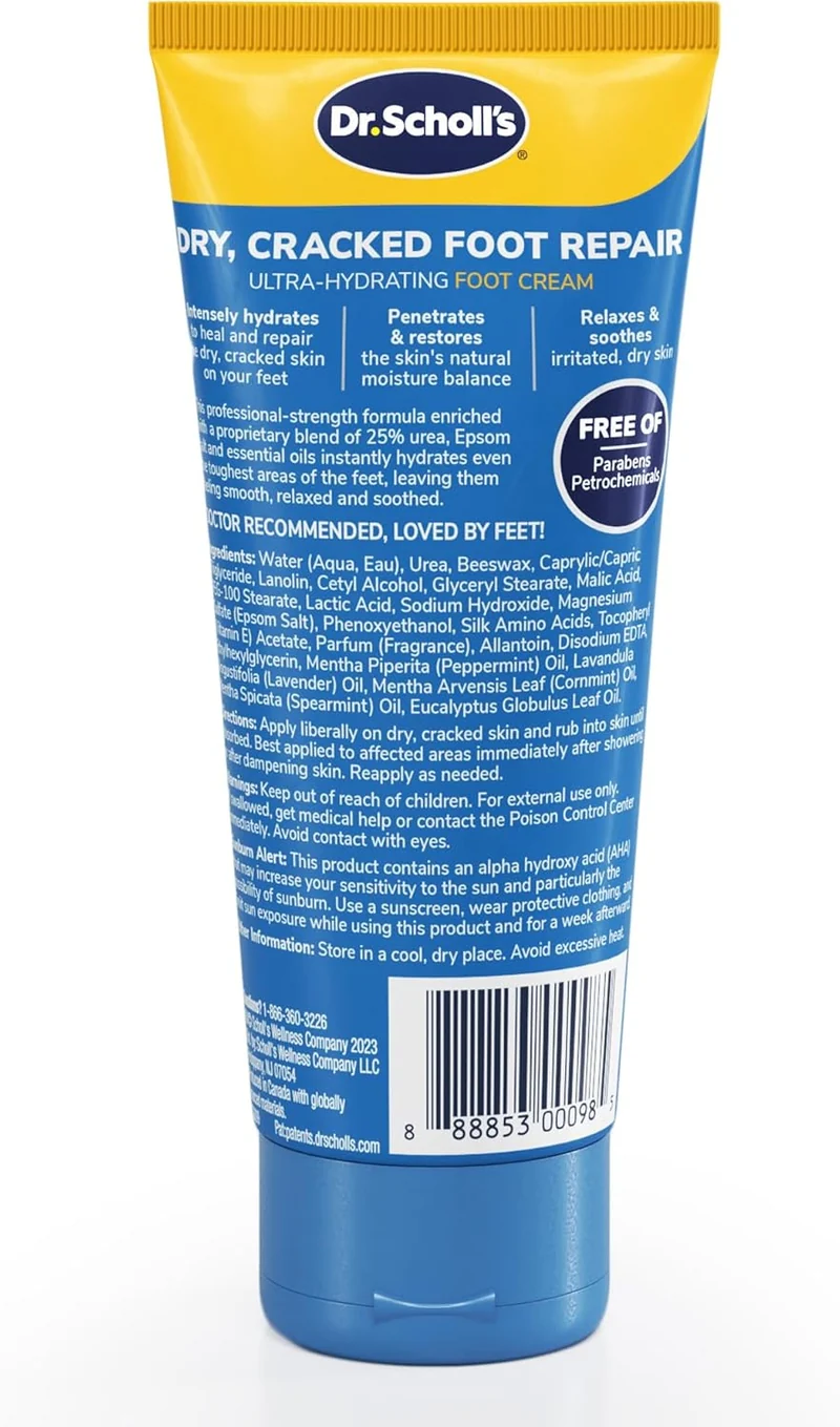 Dr. Scholl's Dry, Cracked Foot Repair Ultra-Hydrating Foot Cream Moisturizer - 3.5 oz