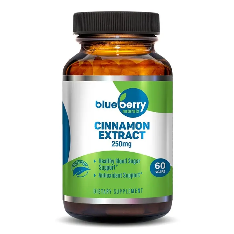 Blueberry Naturals Cinnamon Extract 250mg Vegetarian Capsules For Healthy Blood Sugar Support, Pack of 60's
