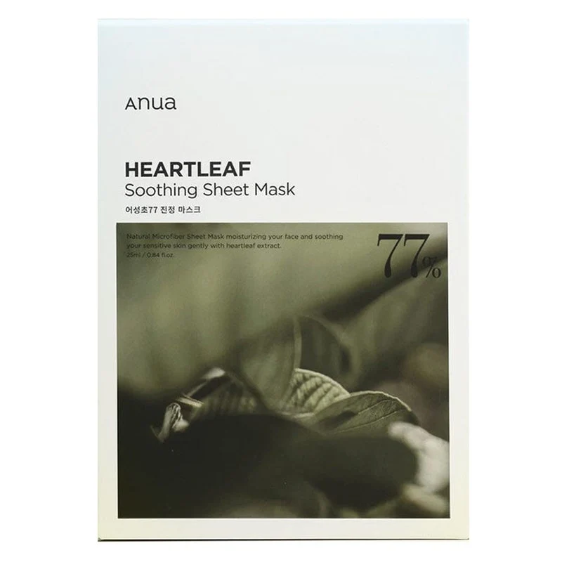Anua Heartleaf 77% Soothing & Hydrating Face Sheet Mask For Sensitive Skin 25ml, Pack of 10's