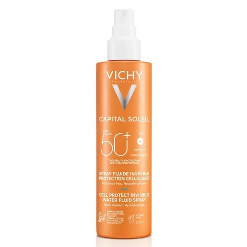 Vichy Capital Soleil Cell Protect SPF 50+ Sunscreen Invisible Water Fluid Spray 200ml