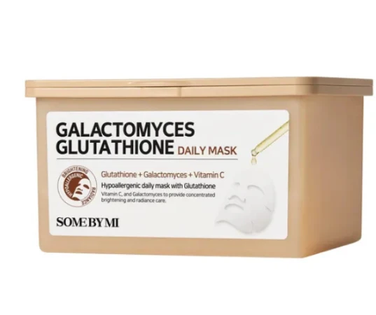 Some By Mi Galactomyces Glutathione Daily Mask – Brightening & Hydrating Facial Sheet Masks 30 s