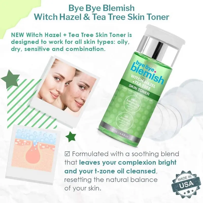 Bye Bye Blemish Witch Hazel + Tea Tree Skin Balancing Toner 130ml