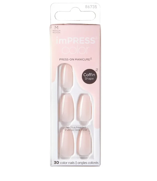 Kiss Impress Color Nails Medium Coffin- Serendipity Imc502C