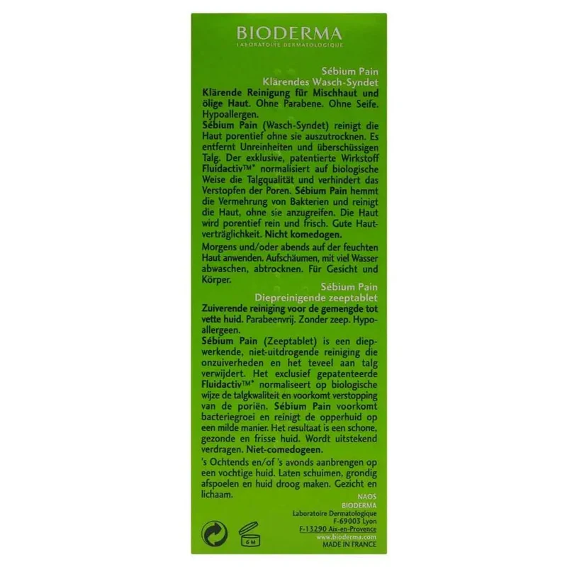 Bioderma Sebium Pain Purifying Cleansing Bar Combination To Oily Skin 100gm