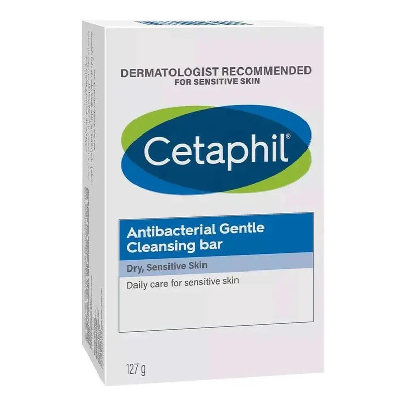 Cetaphil Antibacterial Daily Face & Body Gentle Cleansing Bar For Dry and Sensitive Skin - 127g