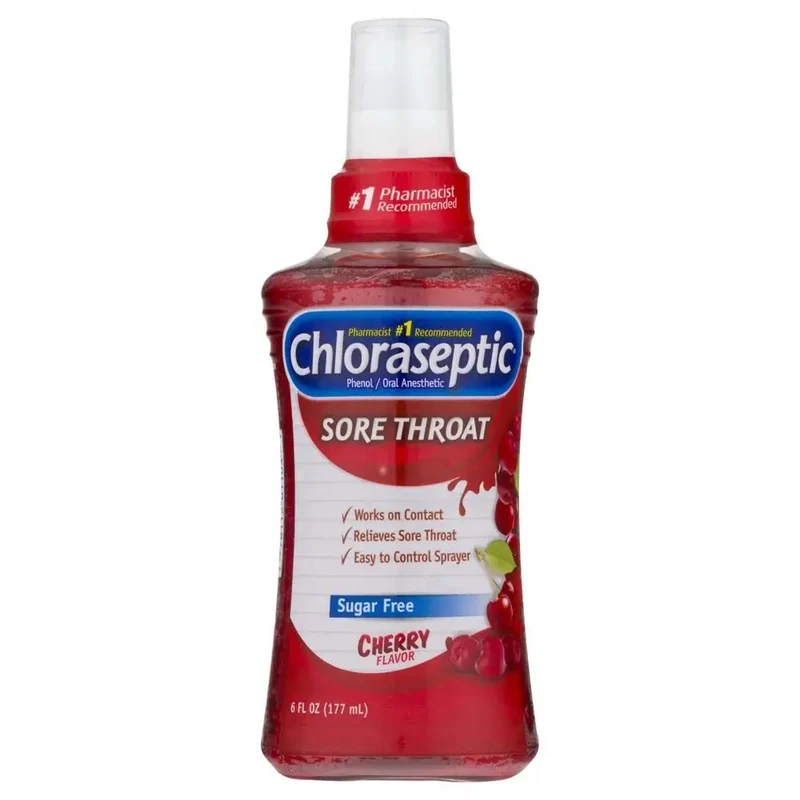 Chloraseptic Sore Throat Cherry Spray – Fast Relief Oral Anesthetic, 177 mL