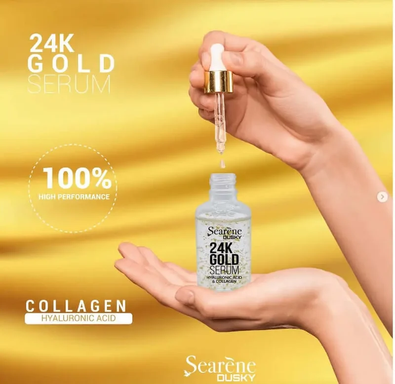 Searene Dusky 24K Gold Serum 50ml – Radiance, Hydration & Firming with Collagen